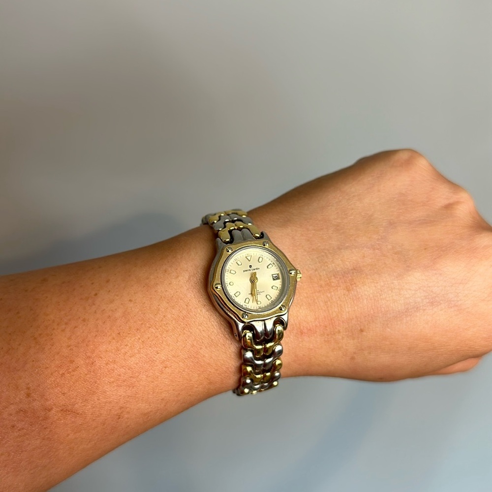 Pierre Cardin Gold Silver Stainless Steel Back Water Resistant Women’s Watch